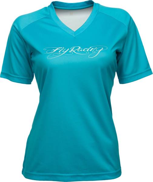 FLY RACING - ACTION LADIES JERSEY TURQUOISE XS - Image 1