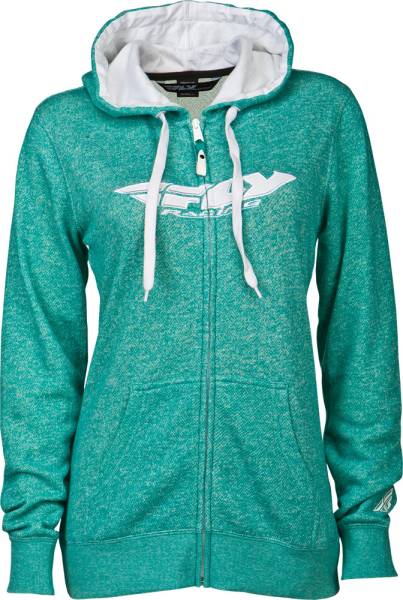 FLY RACING - CORPORATE LADIES ZIP UP HOODIE TEAL S - Image 1