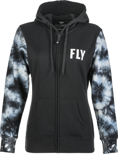 FLY RACING - WOMEN'S FLY TIE-DYE ZIP UP HOODIE BLACK/GREY 2X - Image 1