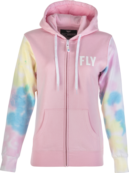 FLY RACING - WOMEN'S FLY TIE-DYE ZIP UP HOODIE PINK/YELLOW/BLUE 2X - Image 1