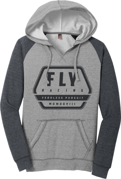 FLY RACING - WOMEN'S FLY TRACK HOODIE GREY HEATHER/CHARCOAL 2X - Image 1