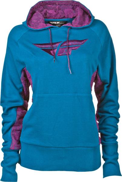 FLY RACING - LACED LADIES PULLOVER HOODIE TURQUOISE XS/S - Image 1