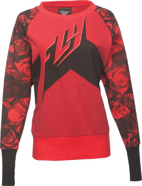 FLY RACING - CREW LADIES PULLOVER HOODIE ROSE XS-S - Image 1