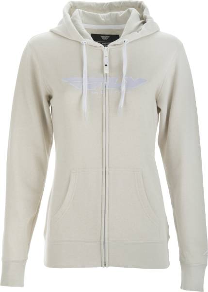 FLY RACING - FLY WOMEN'S CORPORATE ZIP UP HOODIE IVORY 2X - Image 1