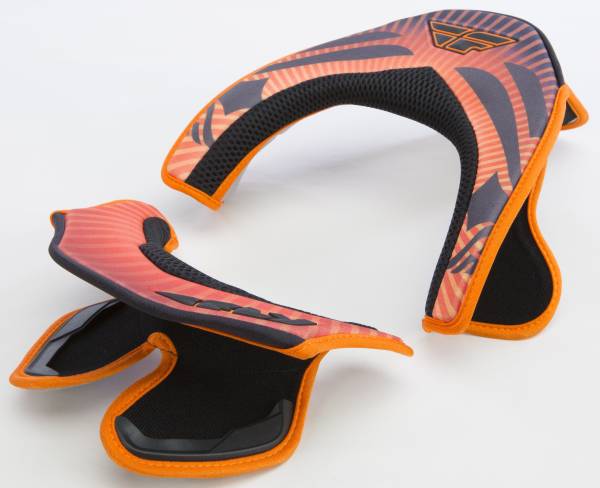 FLY RACING - VALOR NECK BRACE PAD KIT (ORANGE/WHITE) - Image 1