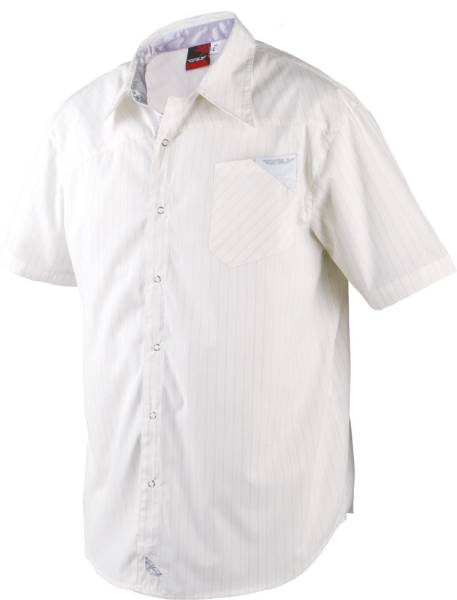 FLY RACING - PIN-STRIPE SHIRT WHITE S - Image 1