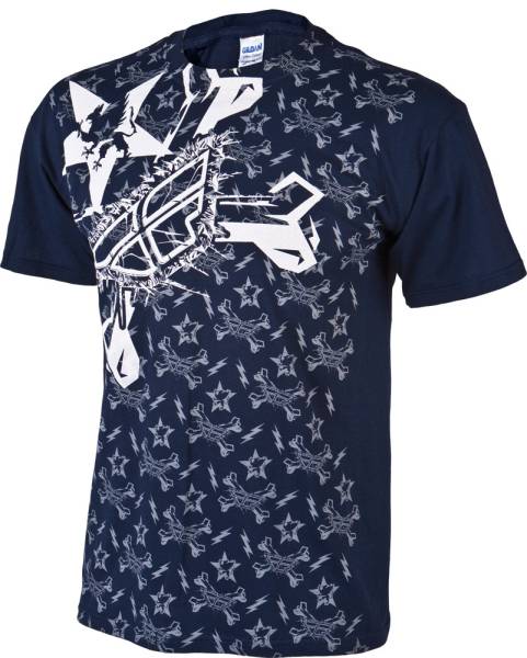 FLY RACING - TEE X-BONES NAVY LG - Image 1