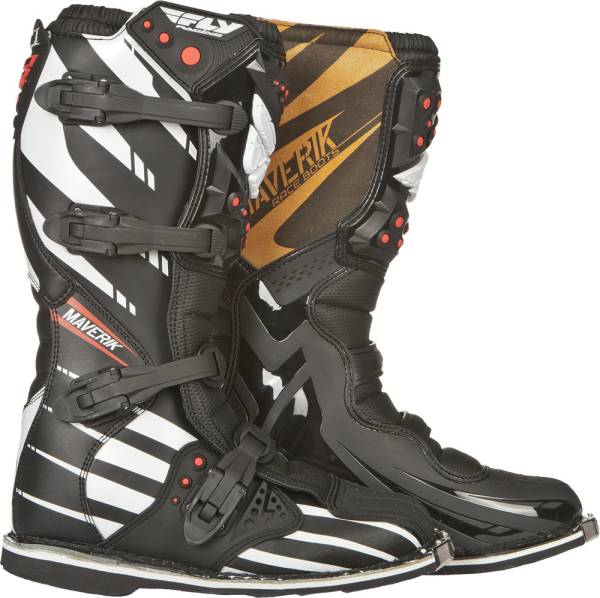 FLY RACING - MAVERIK F4 BOOT BLACK/WHITE SIZE 4 - Image 1