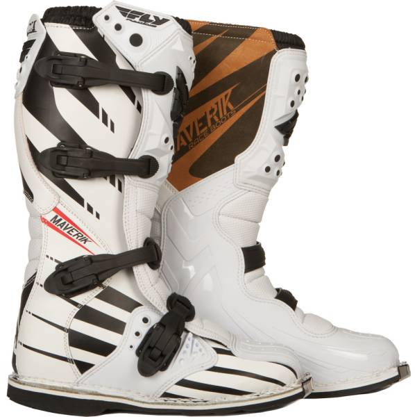 FLY RACING - MAVERIK F4 BOOT WHITE/BLACK SZ 4 - Image 1