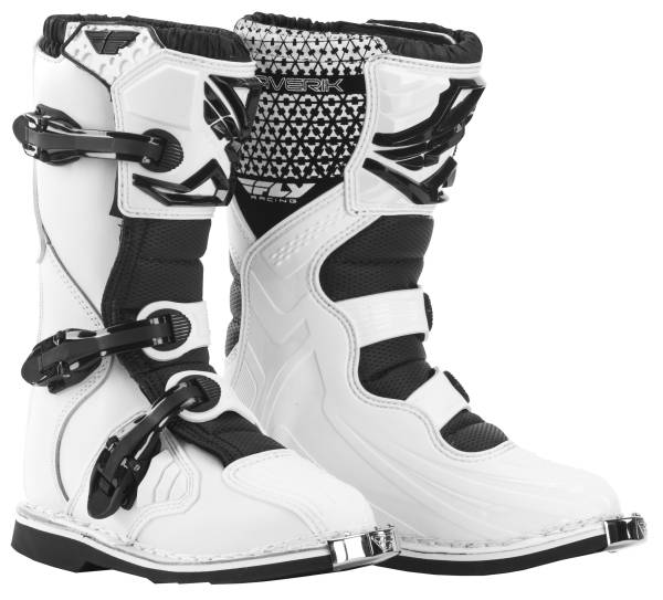 FLY RACING - MAVERIK MX BOOTS WHITE/BLACK SZ 04 - Image 1