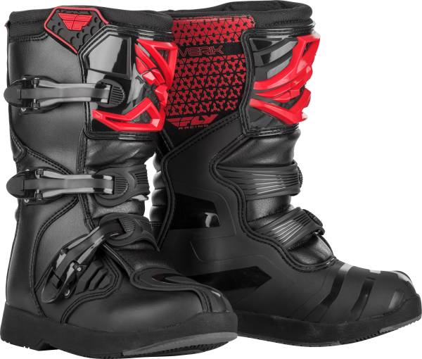 FLY RACING - YOUTH MAVERIK BOOTS RED/BLACK SZ 01 - Image 1