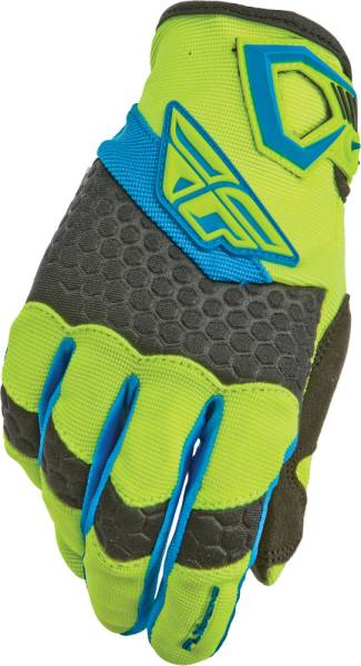 FLY RACING - F-16 GLOVES HI-VIS/BLUE SZ 1 - Image 1