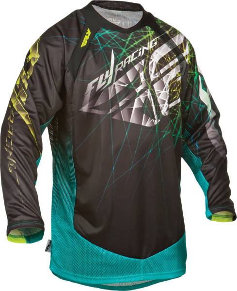 FLY RACING - EVOLUTION 2.0 SPIKE JERSEY BLACK/TEAL YX - Image 1