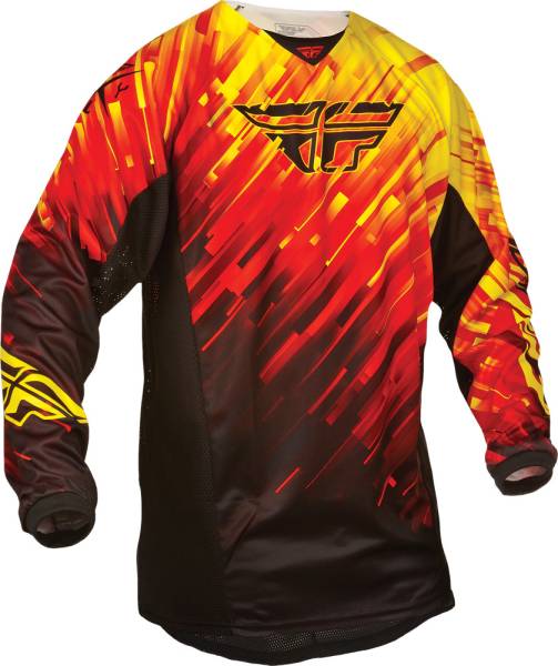 FLY RACING - KINETIC GLITCH JERSEY RED/BLACK/YELLOW YL - Image 1