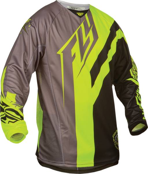 FLY RACING - KINETIC DIVISION JERSEY BLACK/GREY/HI-VIS 2X - Image 1