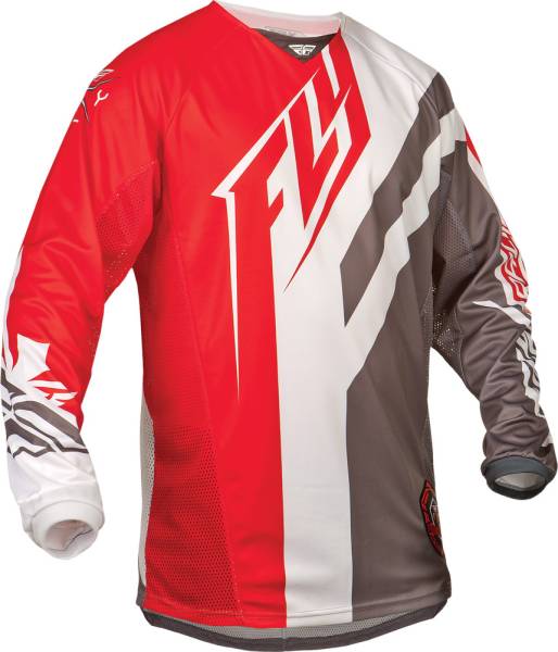 FLY RACING - KINETIC DIVISION JERSEY RED/GREY/WHITE 2X - Image 1