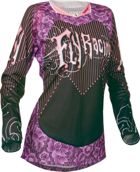 FLY RACING - KINETIC LADIES JERSEY BLACK/PURPLE/PINK 2X - Image 1