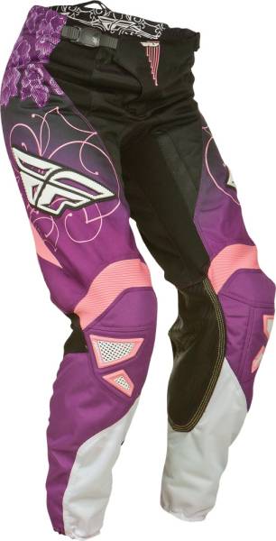 FLY RACING - KINETIC LADIES RACE PANT BLACK/PURPLE SZ 20 - Image 1