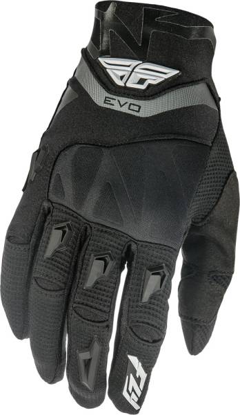 FLY RACING - EVOLUTION GLOVES BLACK/GREY SZ 6 - Image 1