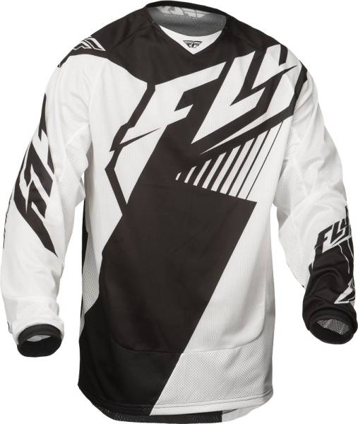 FLY RACING - KINETIC VECTOR MESH JERSEY BLACK/WHITE 2X - Image 1