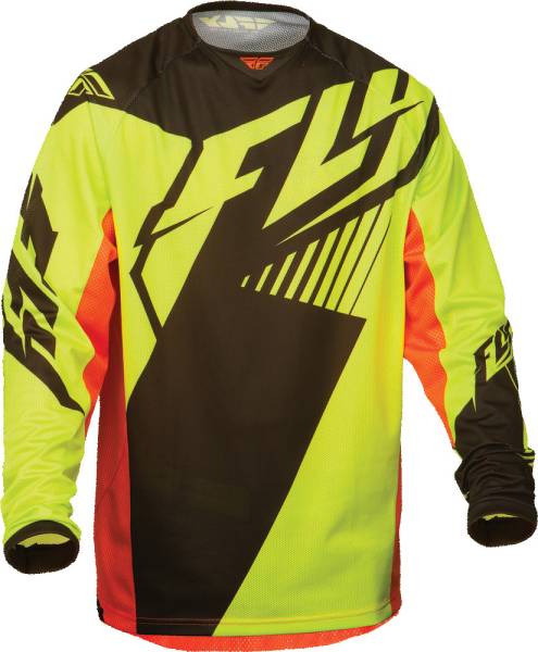 FLY RACING - KINETIC VECTOR MESH JERSEY HI-VIS/BLACK/ORANGE 2X - Image 1