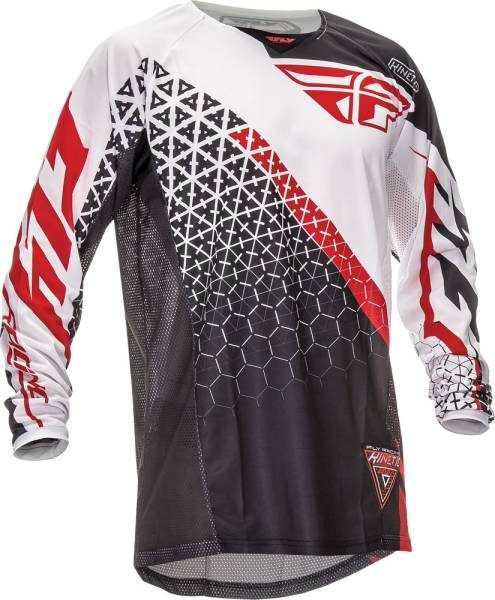 FLY RACING - KINETIC TRIFECTA JERSEY BLACK/WHITE/RED YL - Image 1