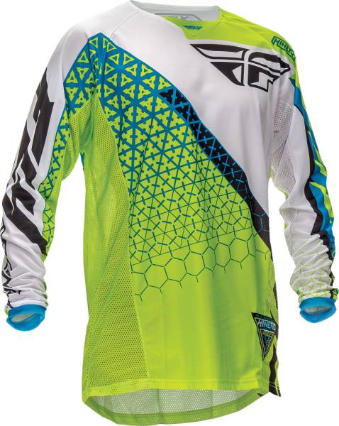 FLY RACING - KINETIC TRIFECTA JERSEY GREEN/WHITE 2X - Image 1