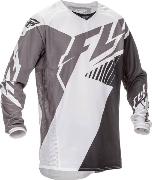 FLY RACING - KINETIC VECTOR JERSEY BLACK/WHITE/GREY X - Image 1