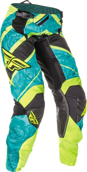 FLY RACING - KINETIC LADIES RACE PANT TEAL/HI-VIS SZ 20 - Image 1