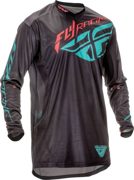 FLY RACING - LITE HYDROGEN JERSEY BLACK/TEAL 2X - Image 1