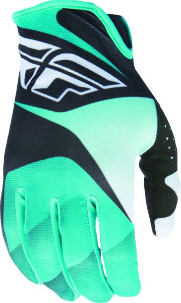 FLY RACING - LITE GLOVE BLACK/WHITE/TEAL SZ 4 YS - Image 1