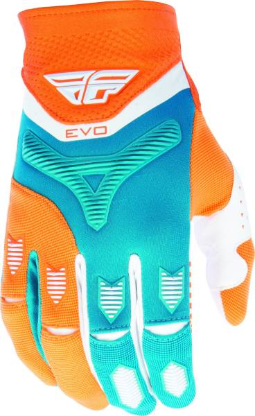 FLY RACING - EVO GLOVE ORANGE/DARK TEAL YL - Image 1