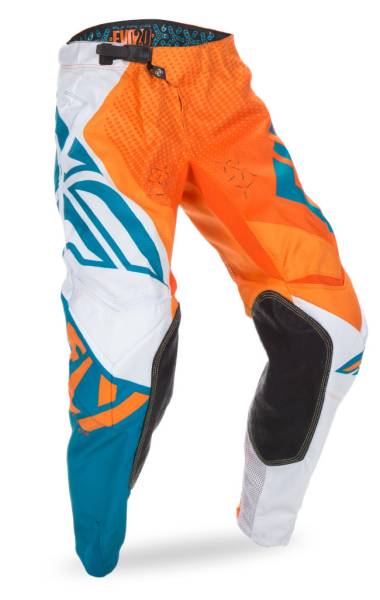 FLY RACING - EVOLUTION 2.0 PANT ORANGE/DARK TEAL SZ 26 - Image 1