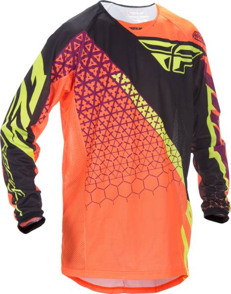 FLY RACING - KINETIC TRIFECTA MESH JERSEY FLOURESCENT ORANGE/BLACK 2X - Image 1