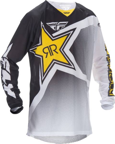 FLY RACING - KINETIC MESH JERSEY ROCKSTAR WHITE/BLACK 2X - Image 1