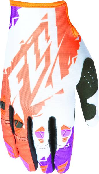 FLY RACING - KINETIC CRUX GLOVES ORANGE/PURPLE SZ 4 - Image 1