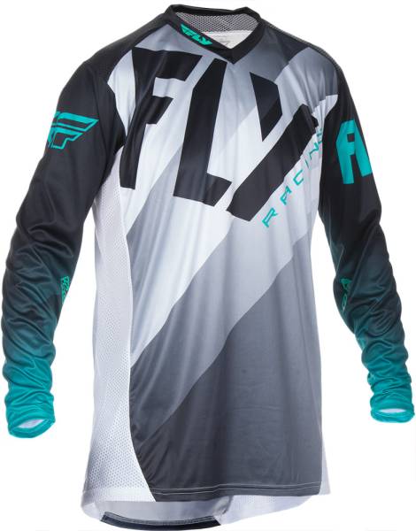 FLY RACING - LITE JERSEY BLACK/WHITE/TEAL 2X - Image 1