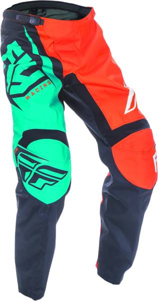 FLY RACING - F-16 PANT ORANGE/TEAL SZ 18 - Image 1