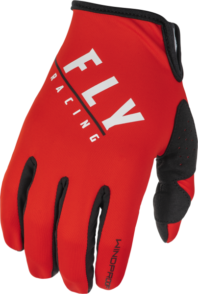 FLY RACING - YOUTH WINDPROOF GLOVES BLACK/RED SZ 06 - Image 1