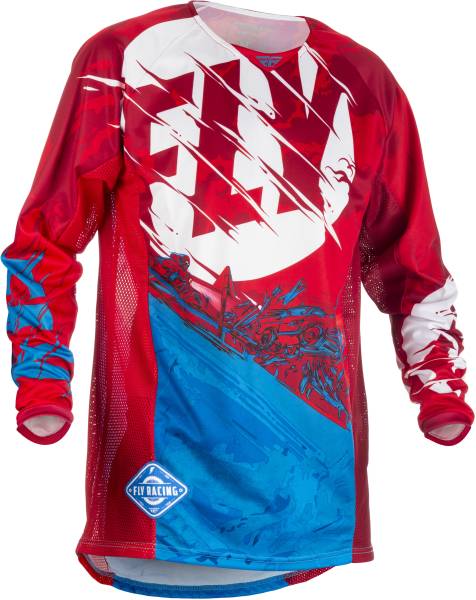 FLY RACING - KINETIC OUTLAW JERSEY RED/BLUE YL - Image 1