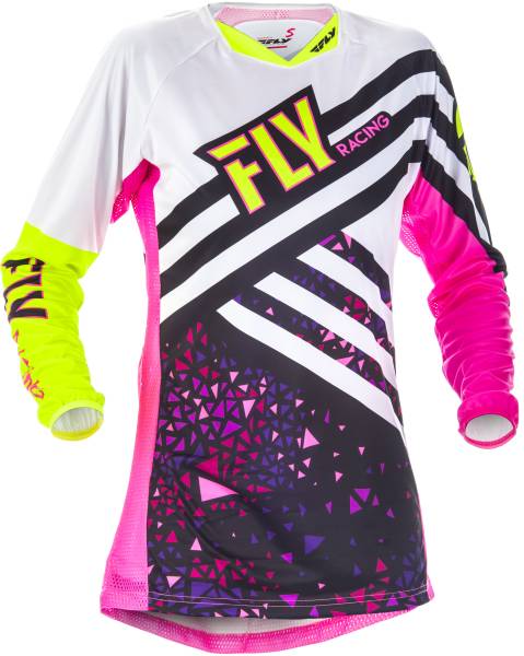 FLY RACING - KINETIC WOMEN'S JERSEY NEON PINK/HI-VIS 2X - Image 1