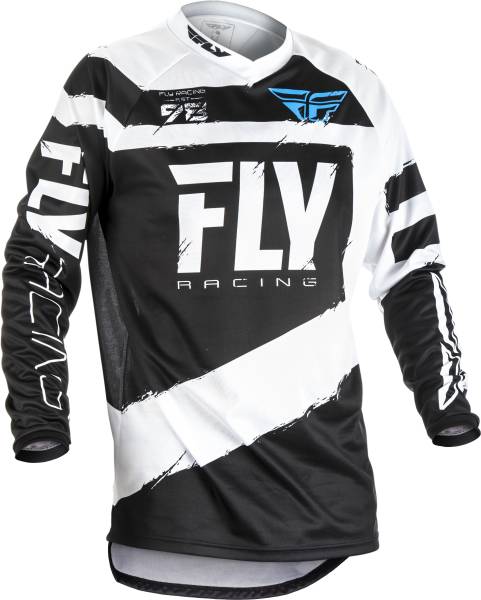 FLY RACING - F-16 JERSEY BLACK/WHITE 2X - Image 1