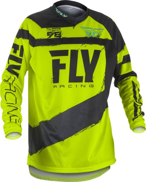 FLY RACING - F-16 JERSEY BLACK/HI-VIS 2X - Image 1