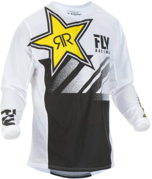 FLY RACING - KINETIC MESH ROCKSTAR JERSEY WHITE/BLACK 2X - Image 1