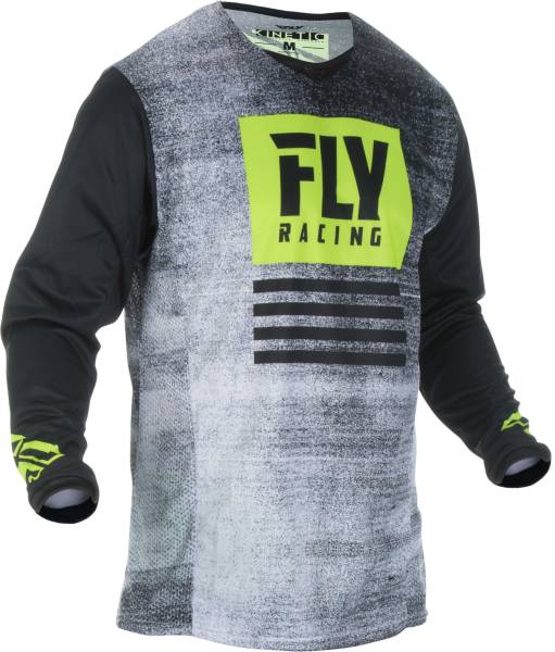 FLY RACING - KINETIC NOIZ JERSEY BLACK/HI-VIS 2X - Image 1