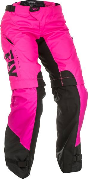 FLY RACING - WOMEN'S OVER BOOT PANTS NEON PINK/BLACK SZ 00/02 - Image 1