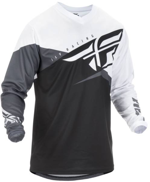 FLY RACING - F-16 JERSEY BLACK/WHITE/GREY 2X - Image 1