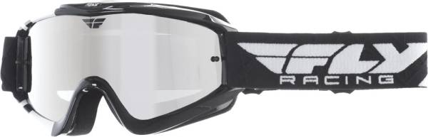 FLY RACING - ZONE GOGGLE BLACK/WHITE W/ CHROME/SMOKE LENS - Image 1