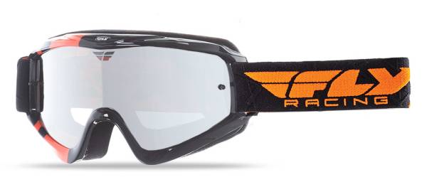 FLY RACING - ZONE GOGGLE BLACK/ORANGE W/ CLEAR/FLASH CHROME LENS - Image 1