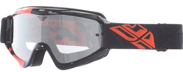 FLY RACING - ZONE YOUTH GOGGLE BLK/ORG W/ CLEAR/FLASH CHROME LENS - Image 1